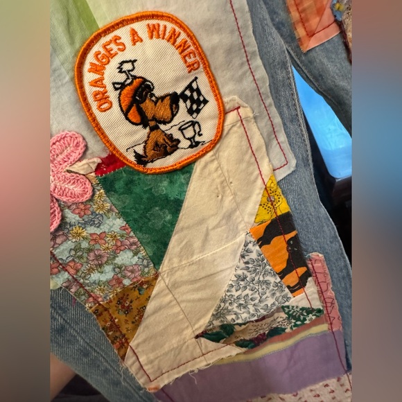 Free People Colorful Patchwork Straight Leg Jeans - Picture 10 of 16